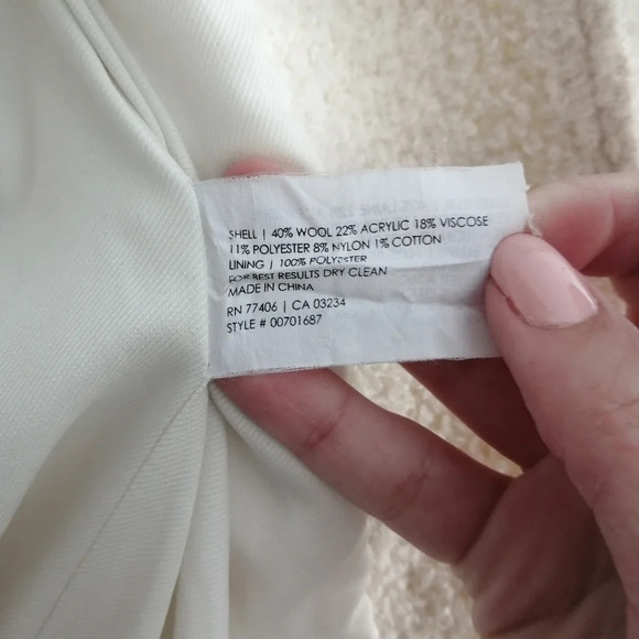 Club Monaco Sherpa Wool Blend Cream Zip Up Blazer Size 4 - Picture 13 of 16